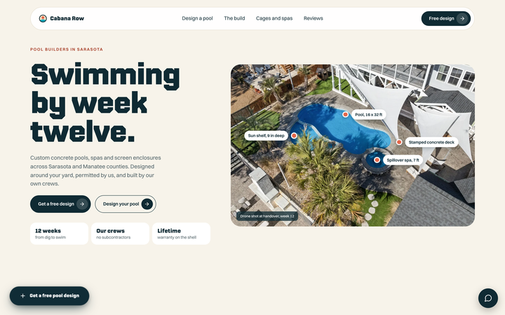 Cabana Row Pools template