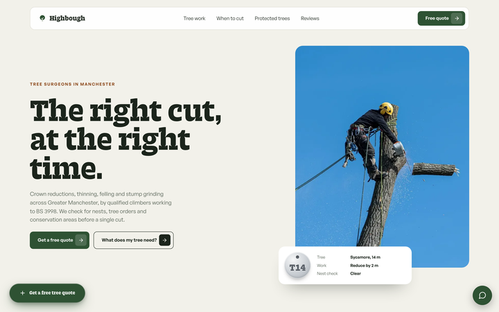Highbough Tree Care template