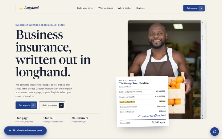 Longhand Insurance Brokers template