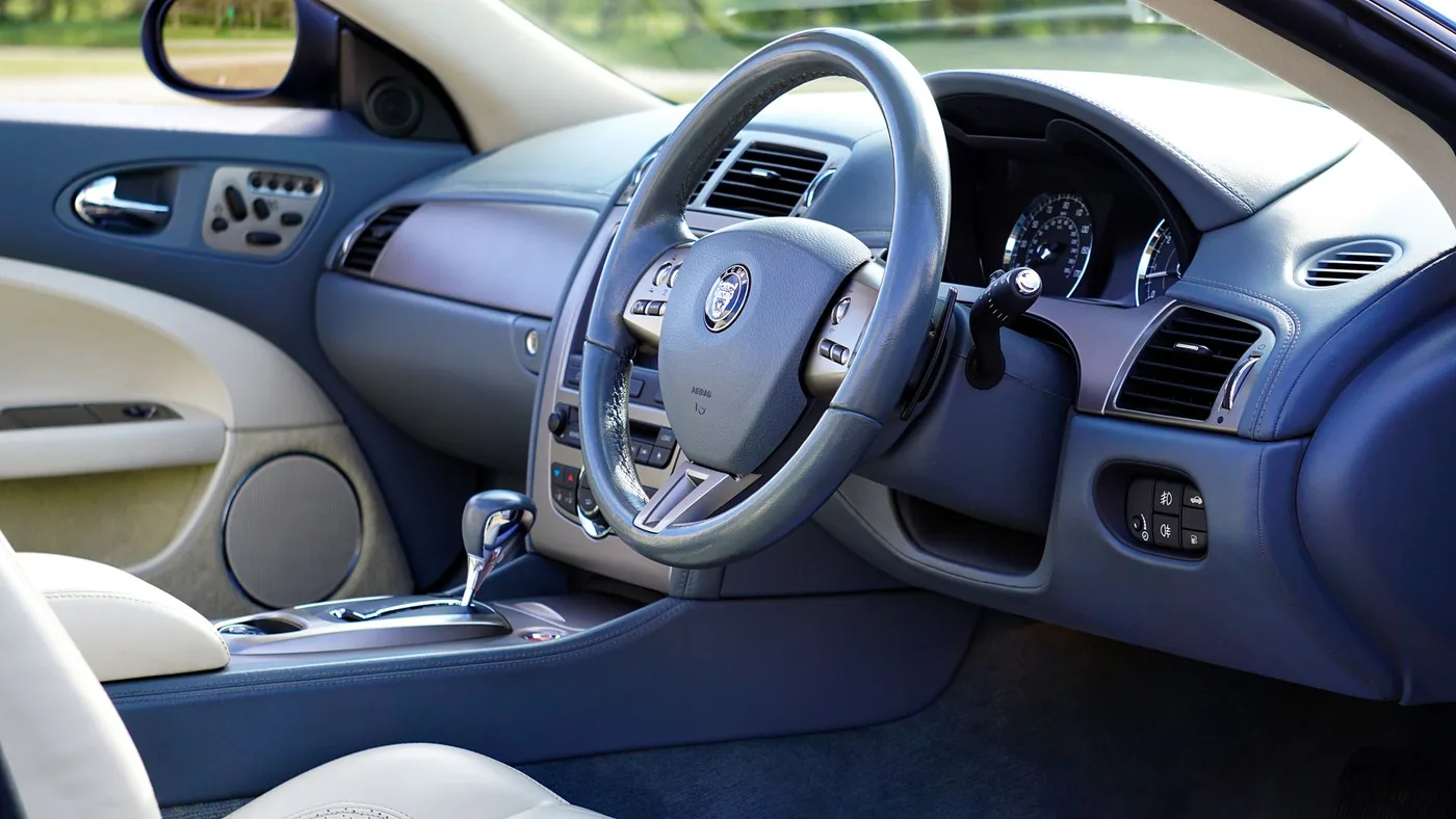 A finished interior with the dashboard and vents done