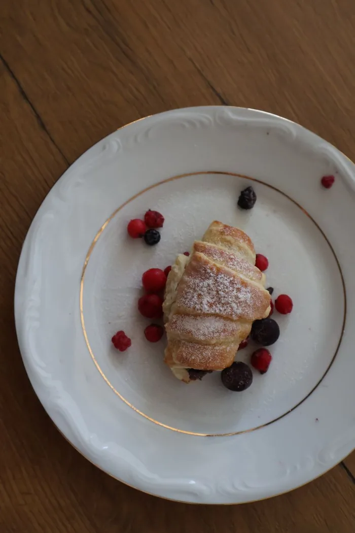 Butter croissant on a plate