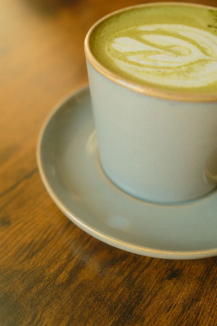 Matcha latte in a ceramic cup