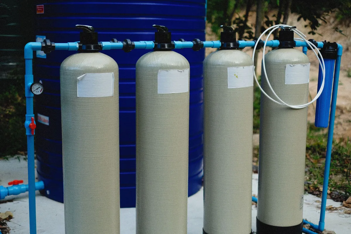 A pool pump and filter being serviced