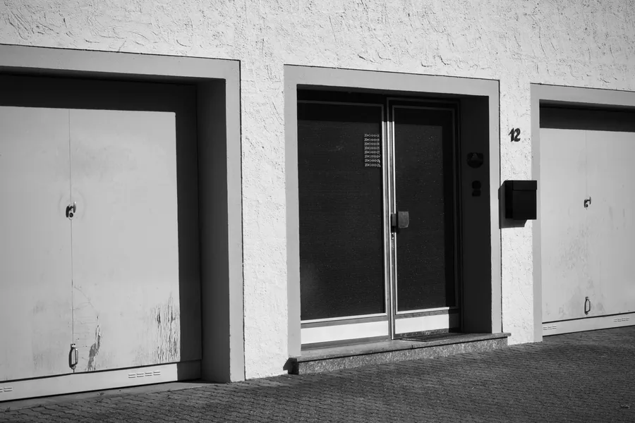 White modern flush garage doors