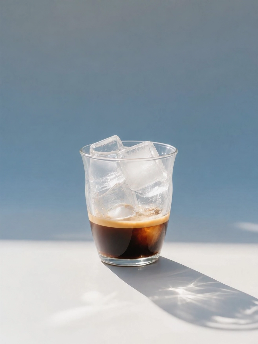 Iced americano in a glass