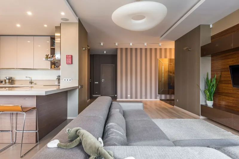A restored modern living room