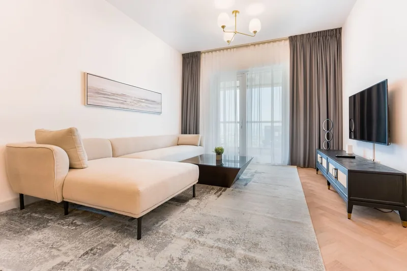 A bright living room after repair