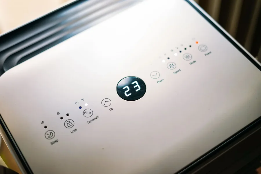 A commercial dehumidifier control panel