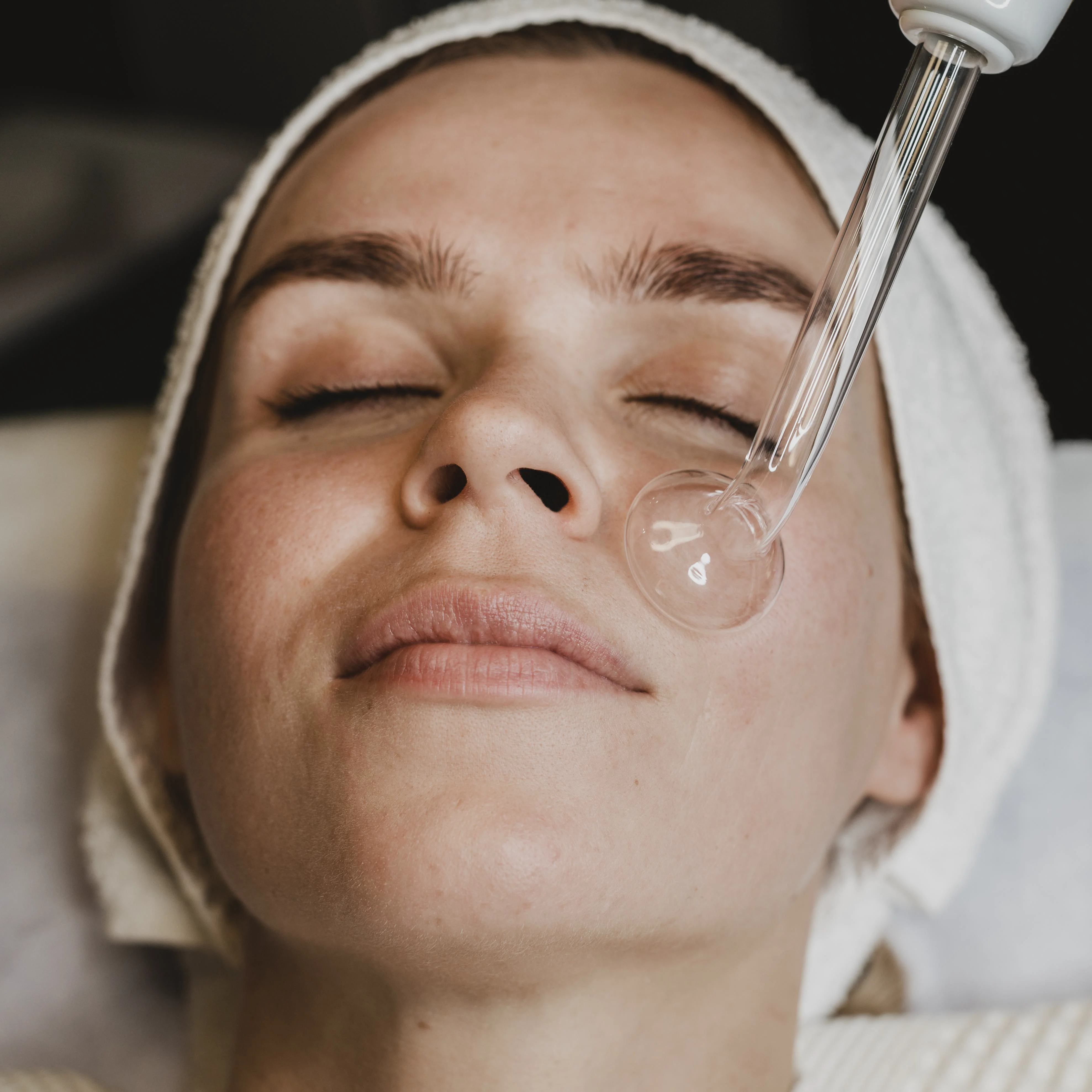 Chemical peel being applied to a client