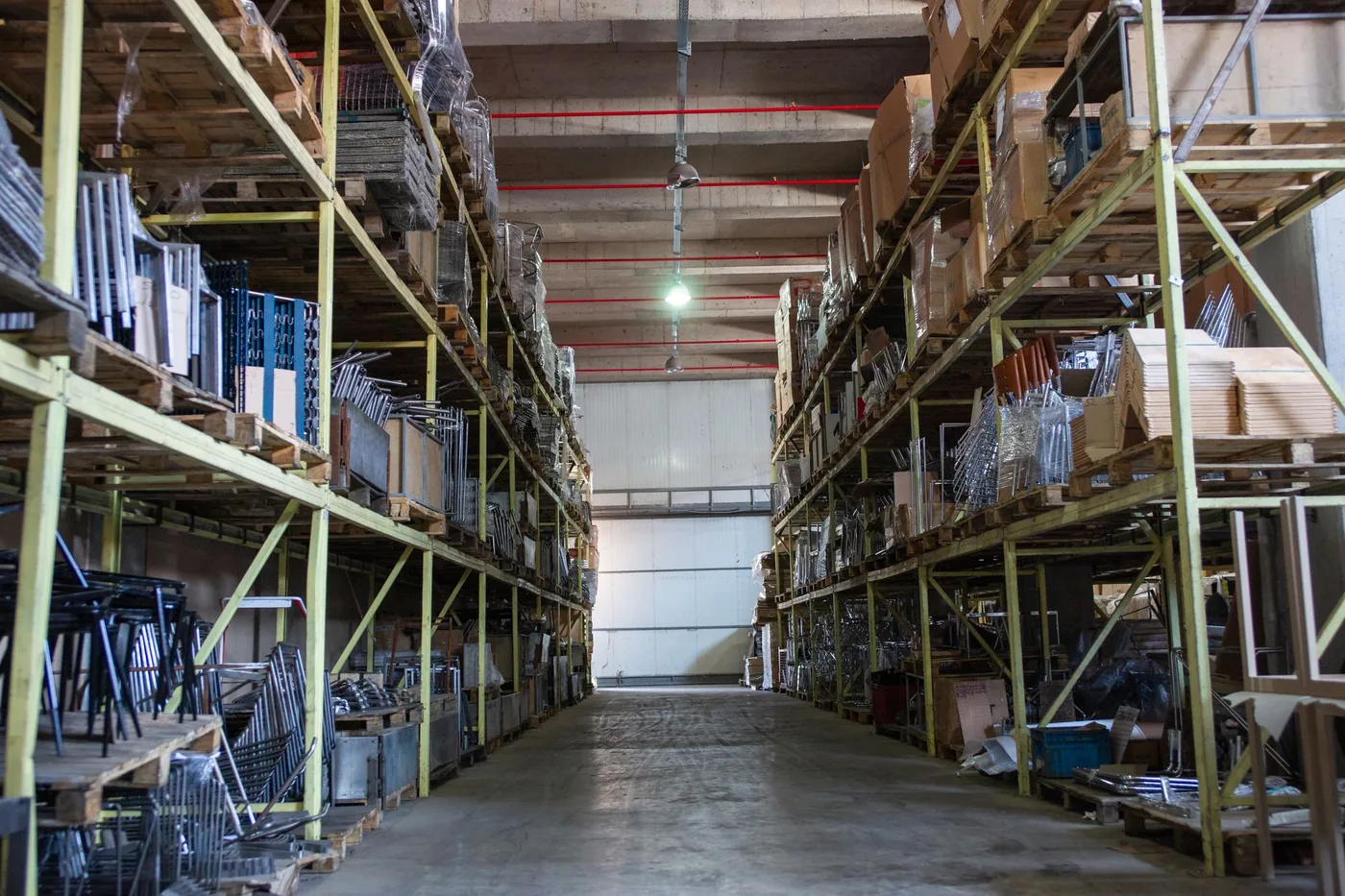 Racking in a warehouse break area