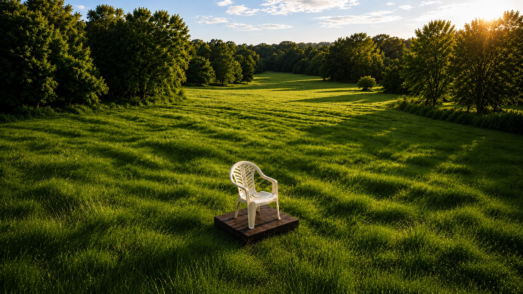Monoblock chairs arranged outdoors