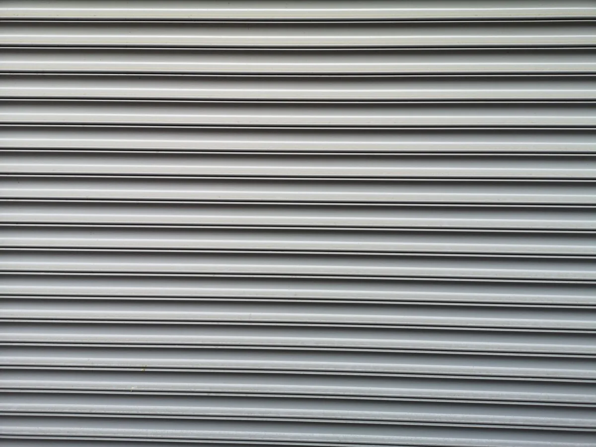 A roller shutter door closed