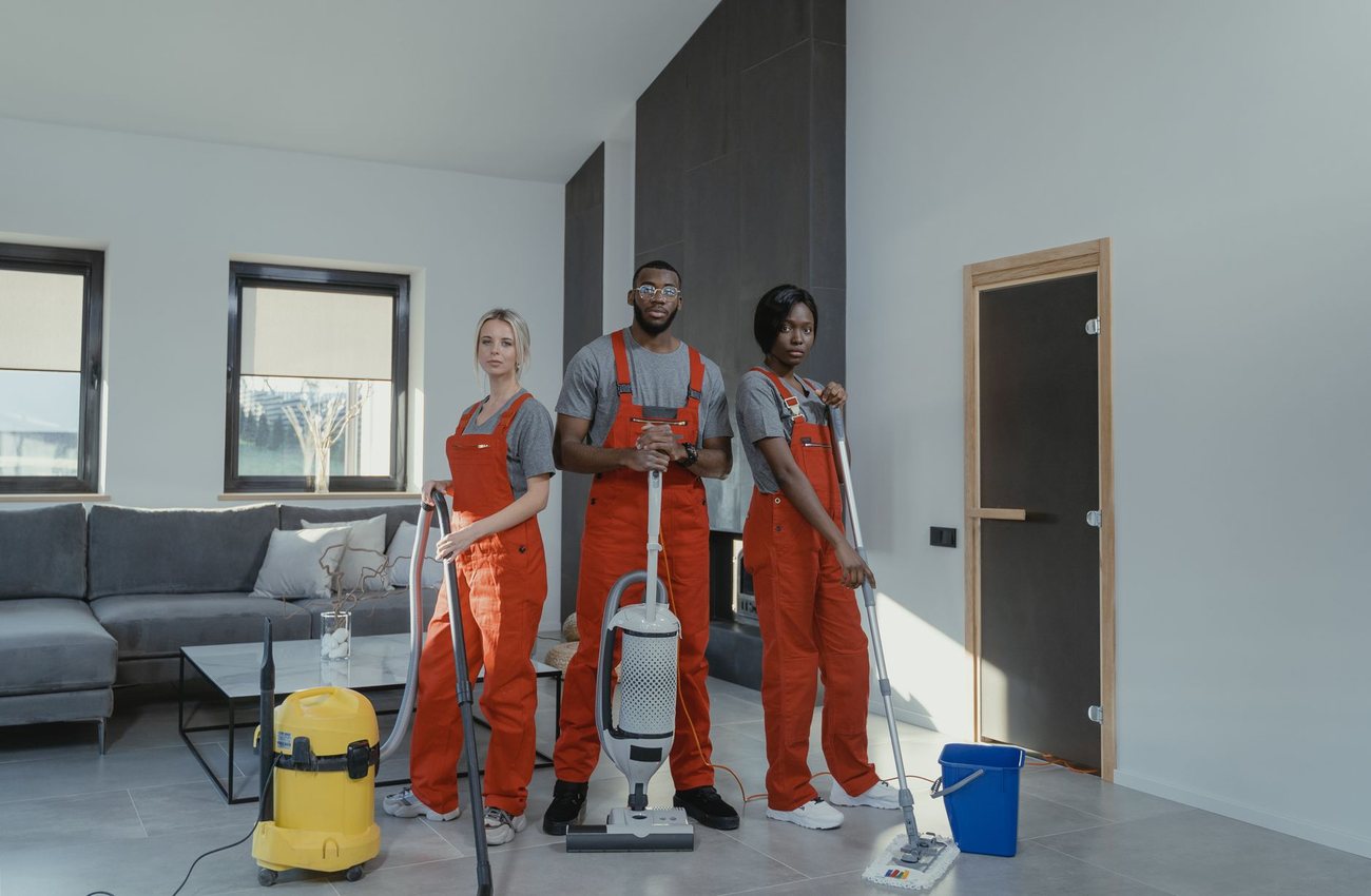 The team ready to start a job